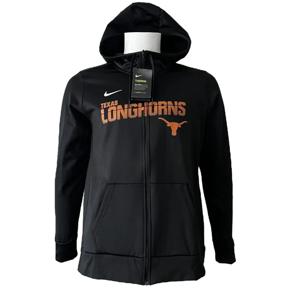 Nike Therma Fit Texas Longhorns Hoodie Womens XL Black Full Zip‎